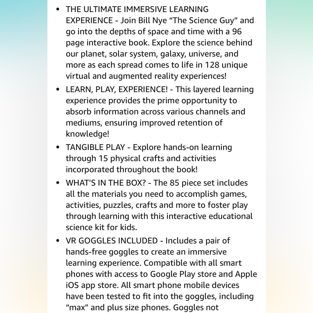 Bill Nye's VR Space Lab Virtual Reality Science Kit STEM Learning NWOB - Picture 12 of 12
